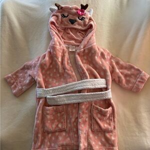 Cat & Jack Pink Deer Hooded Kids Robe